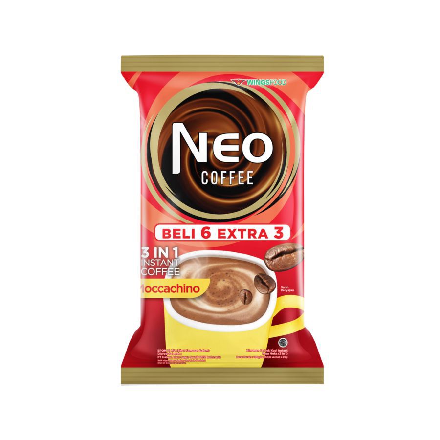 Neo Coffee Moccachino Kopi Bubuk Instan 6+3 sachets x 20gr 180gram