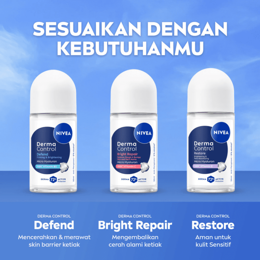 Nivea Derma Control Bright Repair Deodorant Roll On 50ml
