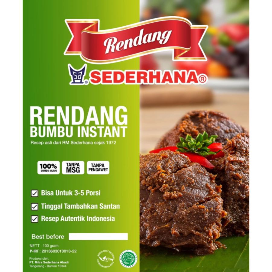 Warisan Bundo Bumbu Rendang Instant 100gram