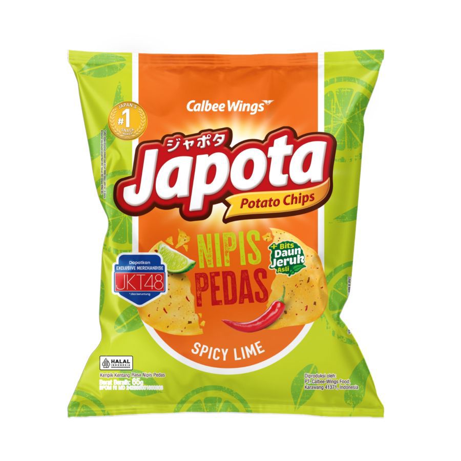 Japota Potato Chips Nipis Pedas 68gram