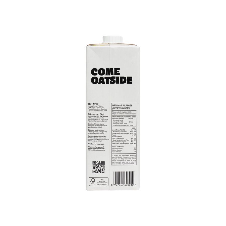 Oatside Oat Milk Barista Blend 1000ml