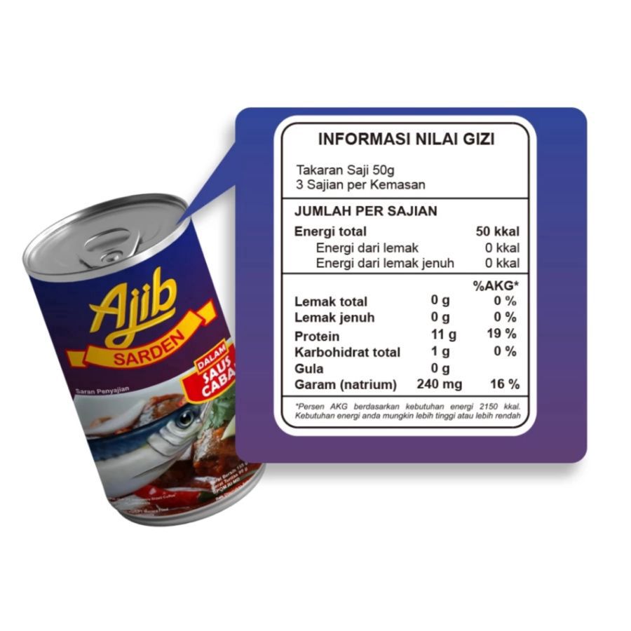 Ajib Sarden Dalam Saus Cabai 425gram