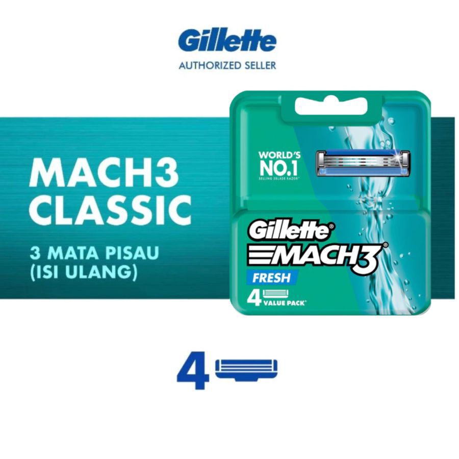 Gillette Mach 3 Fresh Refill Alat Cukur 4pcs
