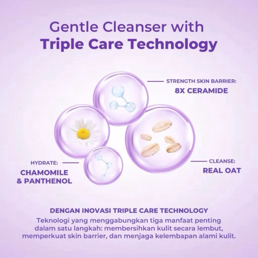 Facetology Triple Care Real Oat Cleanse Non-SLS pH Balance Facial Gel Cleanser 100ml