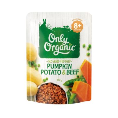 Only Organic Pumpkin, Potato & Beef 8+ Months Makanan Bayi