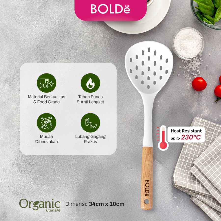 BOLDe Organic White Utensil Skimmer 1pcs