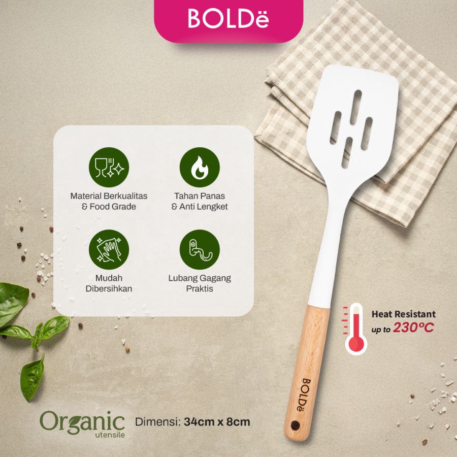 BOLDe Organic White Utensil Slotted Turner 1pcs