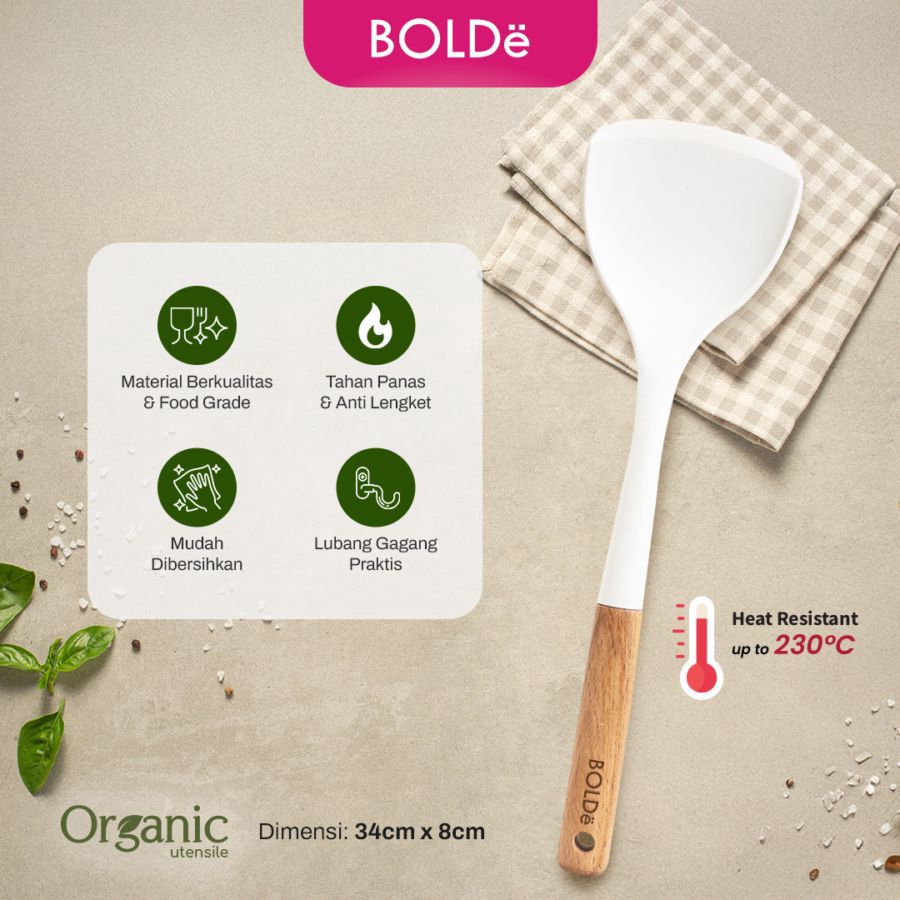 BOLDe Organic White Utensil Turner Spatula 1pcs