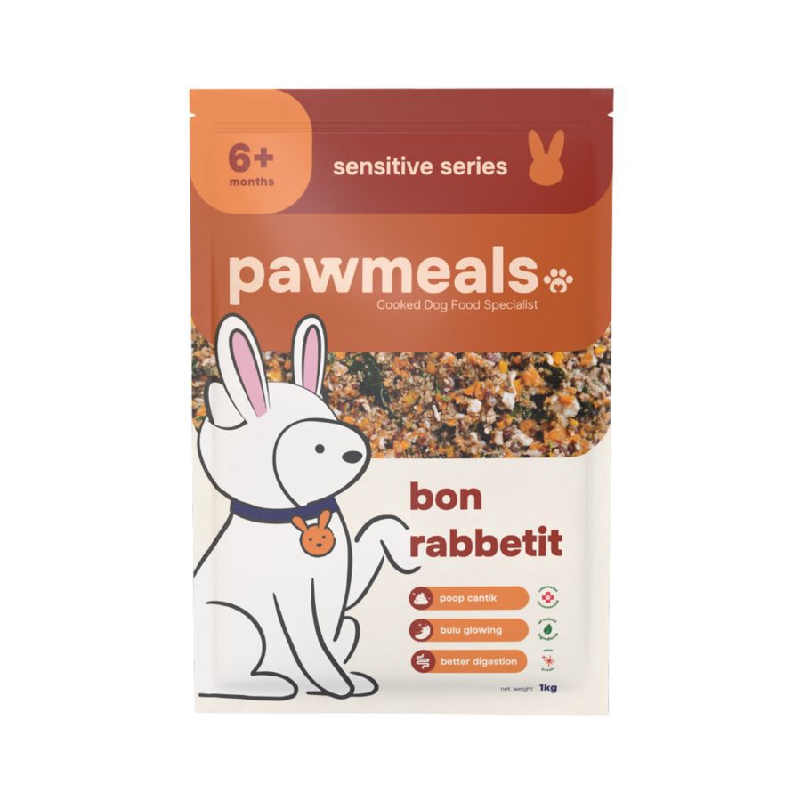 Pawmeals Sensitive Series Bon Rabbetit Cooked Makanan Anjing Basah 1kg