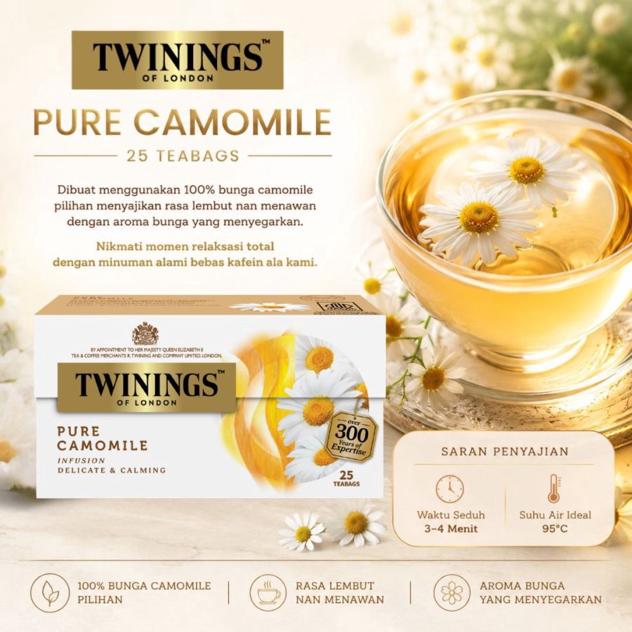 Twinings Pure Camomile Infusion Tea celup 25bags