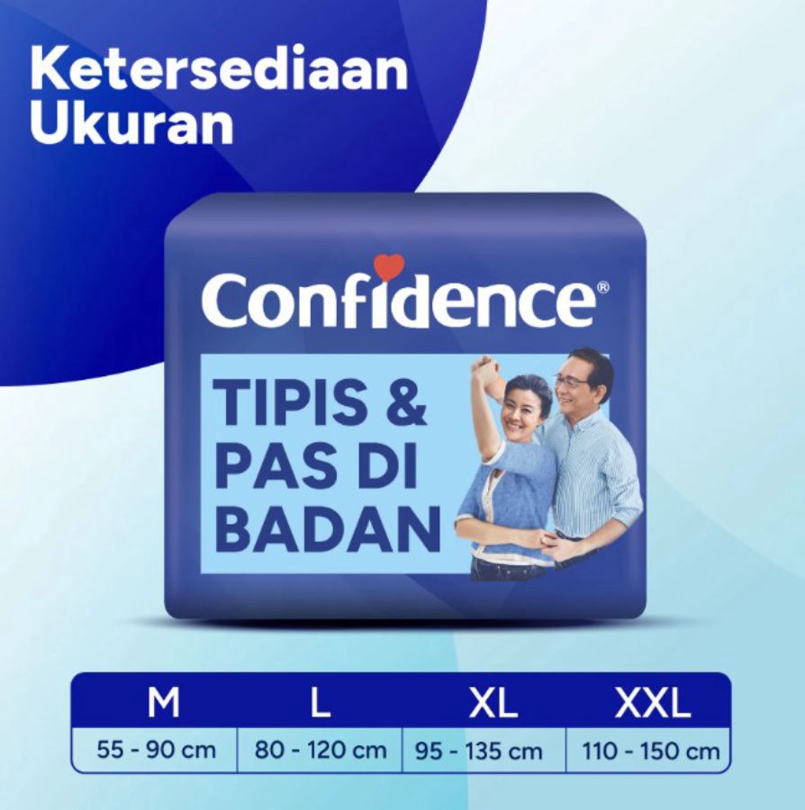 Confidence Tipis Pas di Badan Popok Celana Dewasa L8 1pack