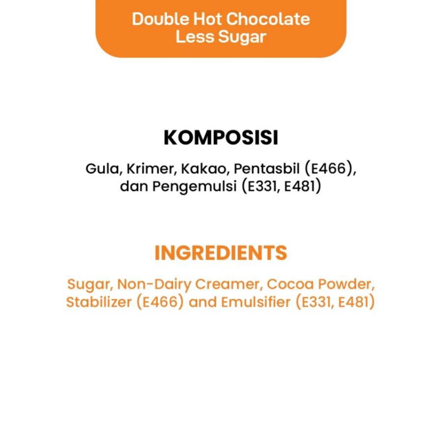CY Double Hot Chocolate Less Sugar 3in1 Box 8pcs x 40 gram 1box