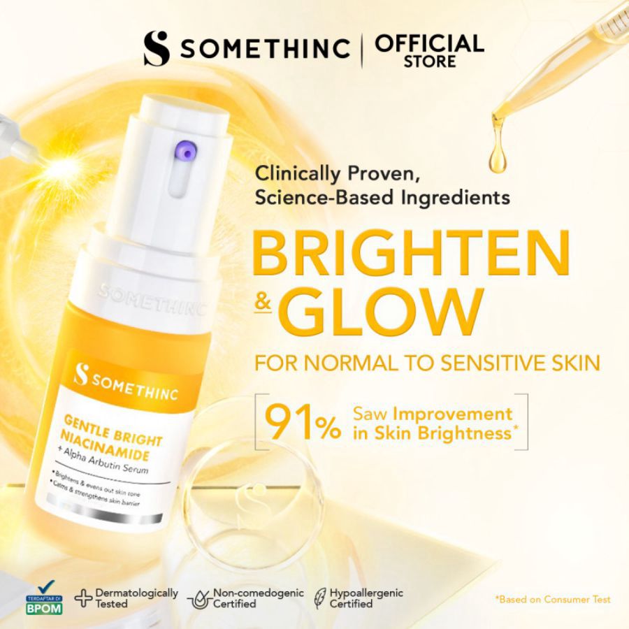 Somethinc Gentle Bright Niacinamide + Alpha Arbutin Serum Wajah 20ml