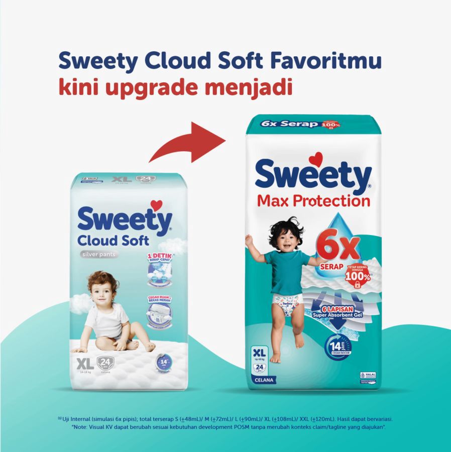 Sweety Max Protection - Silver Upgrade Pants Diapers XL24 1pack