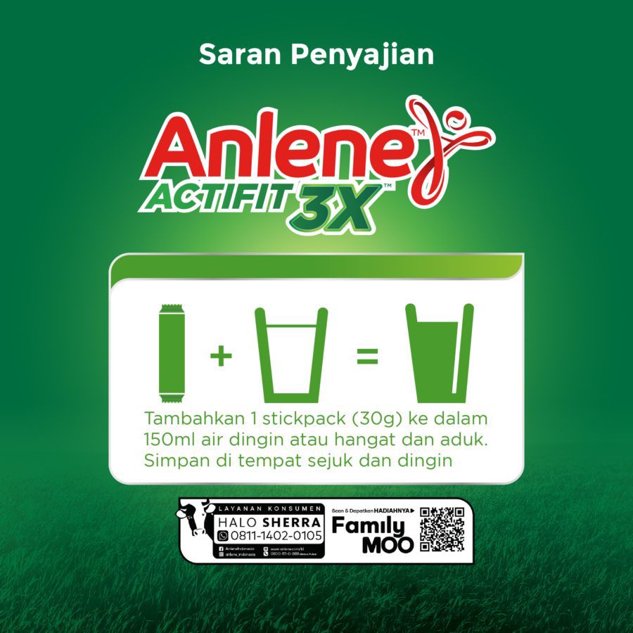 Anlene Actifit 3X Cokelat Stickpack Pouch 5x32gr 160gram
