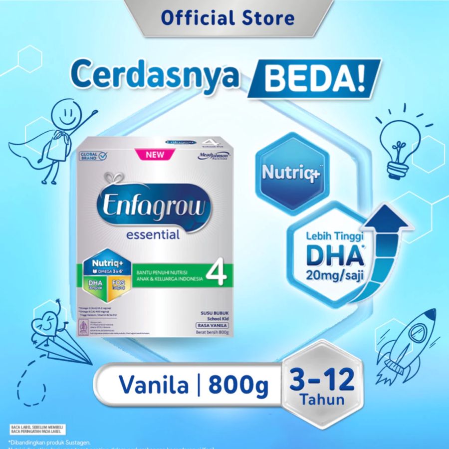 Enfagrow Essential 4 Vanilla Susu Formula Anak 3-12 Tahun 800gram