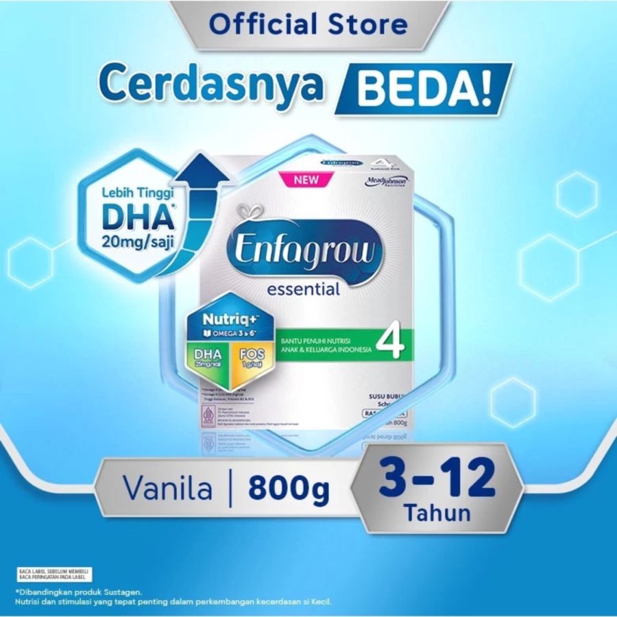 Enfagrow Essential 4 Vanilla Susu Formula Anak 3-12 Tahun 800gram