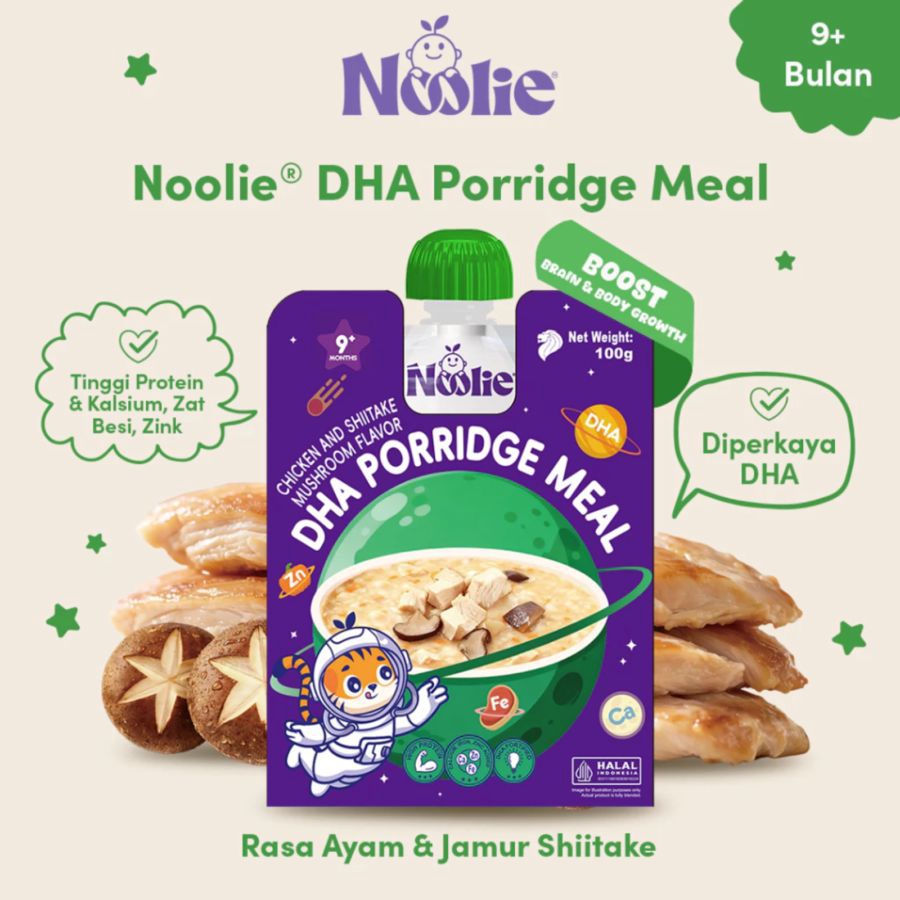 Noolie DHA Porridge Meal Chicken & Shitake Mushroom Bubur MPASI