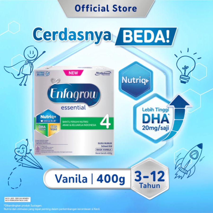 Enfagrow Essential 4 Vanilla Susu Formula Anak 3-12 Tahun 400gram