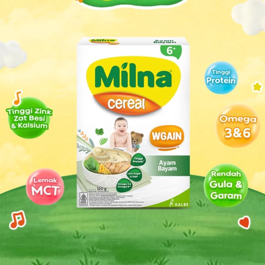 Milna Wgain Bubur Bayi Ayam Bayam 120gram