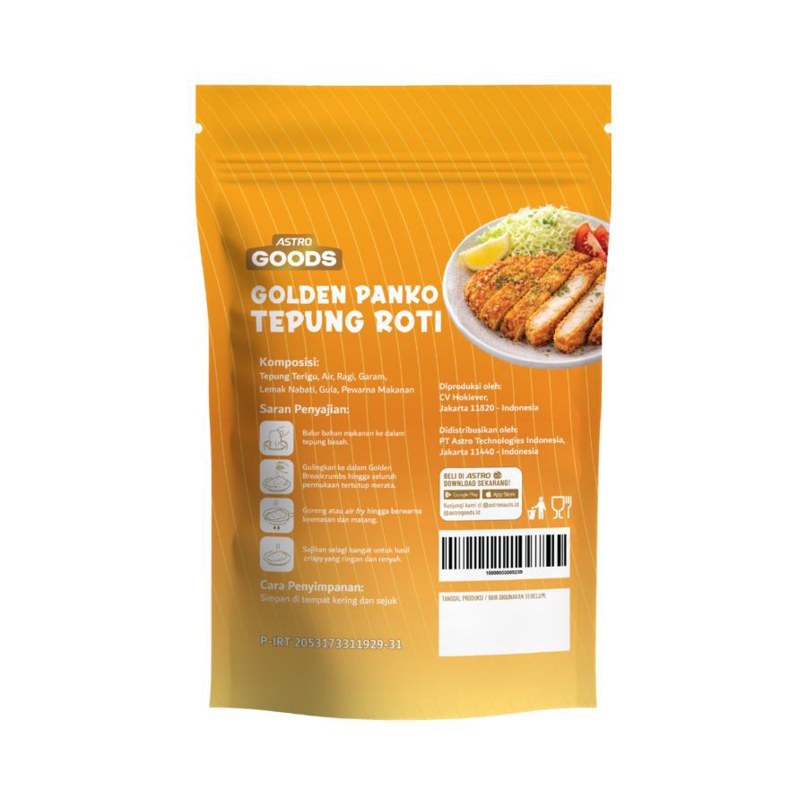 Japanese Golden Panko Tepung Roti Crispy Astro Goods 200gram