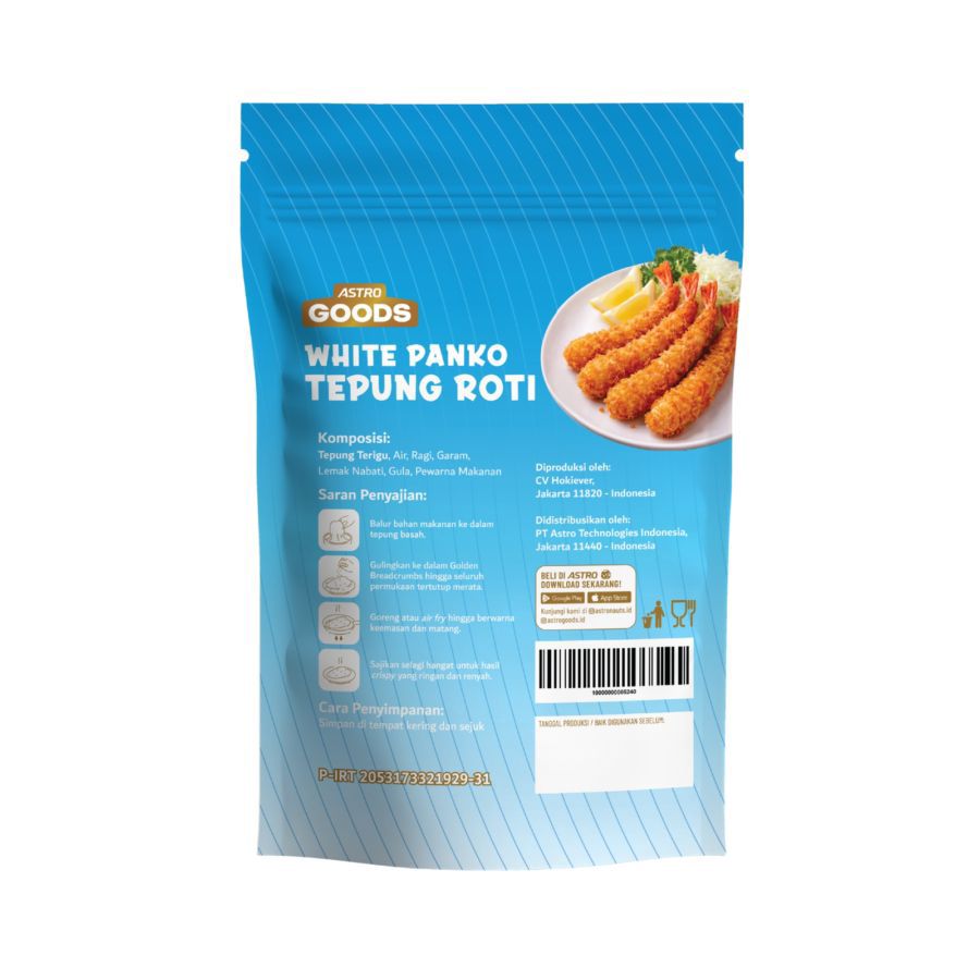 Japanese White Panko Tepung Roti Crispy Astro Goods 200gram