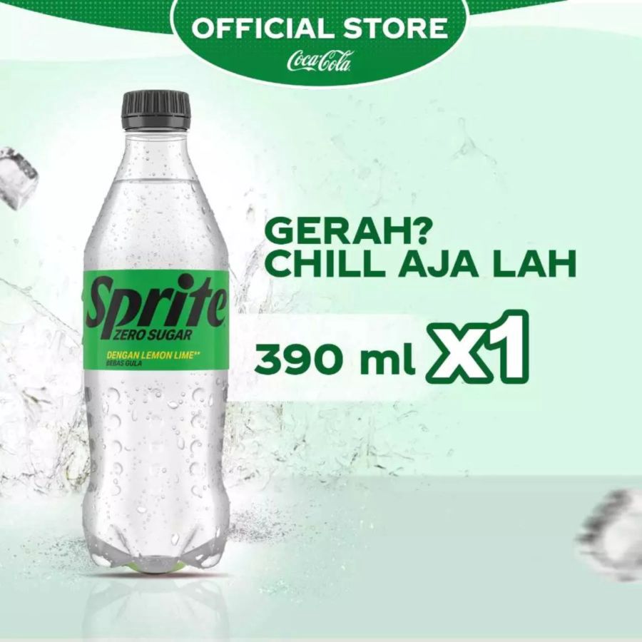 Sprite Zero Sugar Minuman Soda Botol 390ml