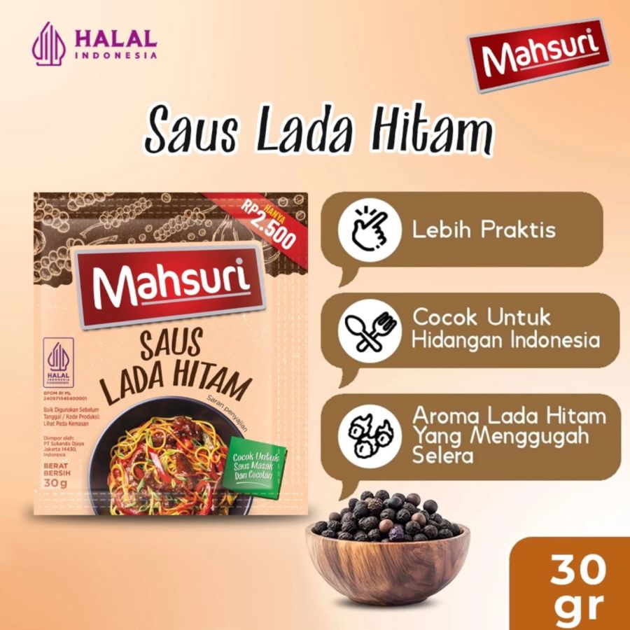 Mahsuri Saus Lada Hitam Sachet 30gram