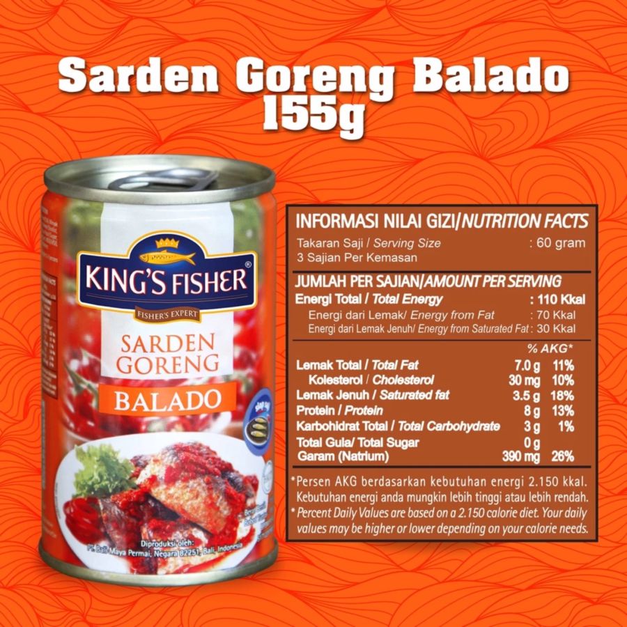 King's Fisher Sardine Goreng Balado 155gram