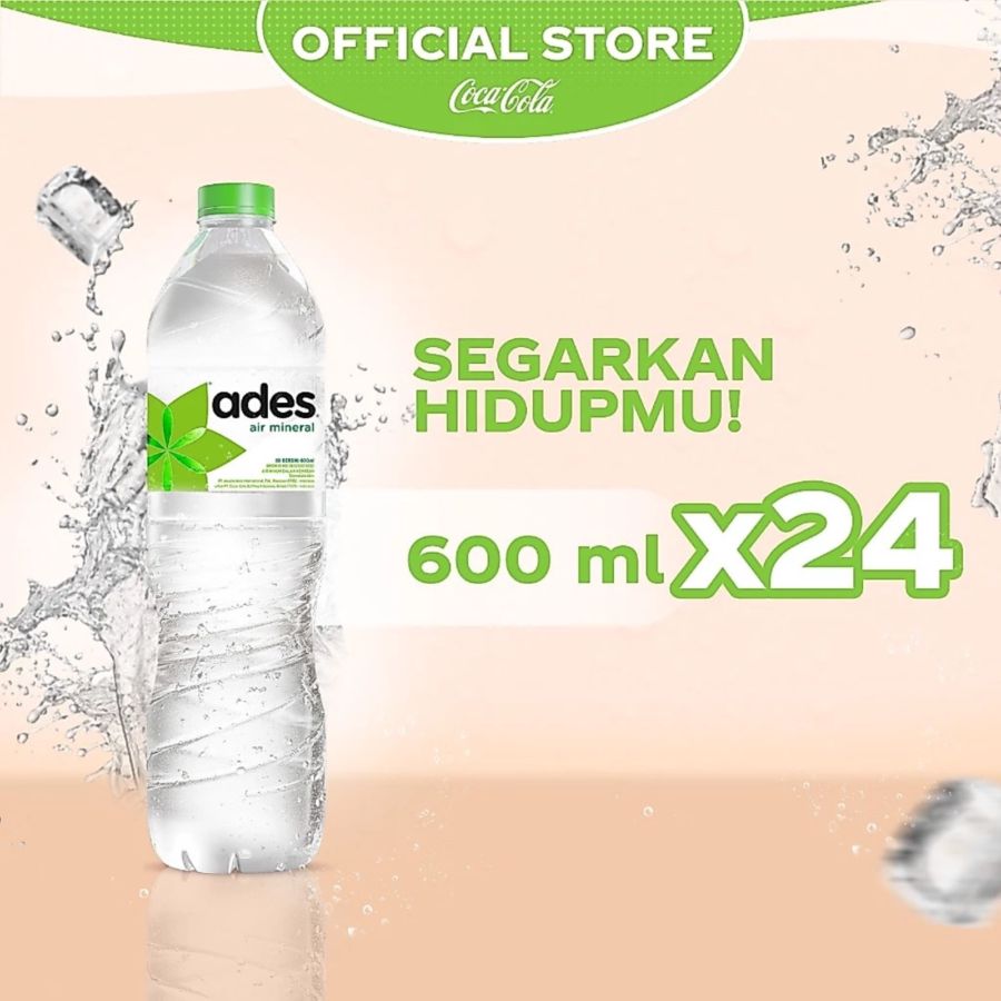 Ades Air Mineral 24 botol x 600ml 1dus