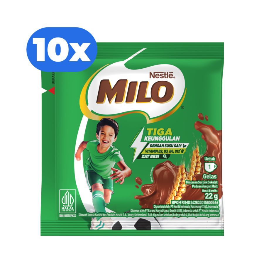 Milo Activ-Go Susu Bubuk 10 sachets x 22gr 1pack