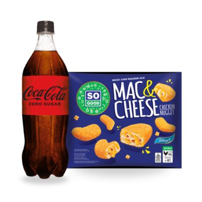 Paket Coca-Cola Zero 1000ml + So Good Mac & Cheese 400gr