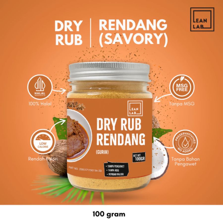 Lean Lab Dry Rub Rendang 100gram