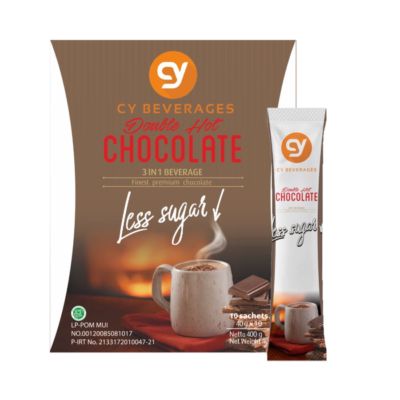 CY Double Hot Chocolate Less Sugar 3in1 Box 8pcs x 40 gram