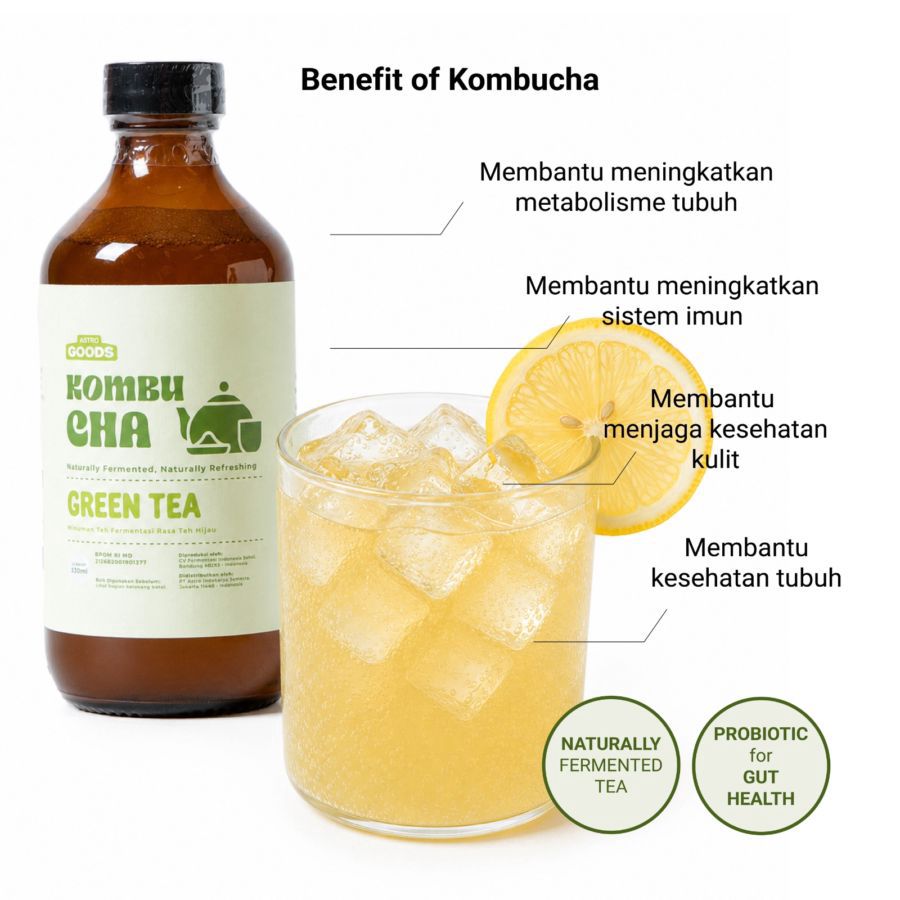 Kombucha Green Tea Teh Fermentasi Astro Goods 330ml