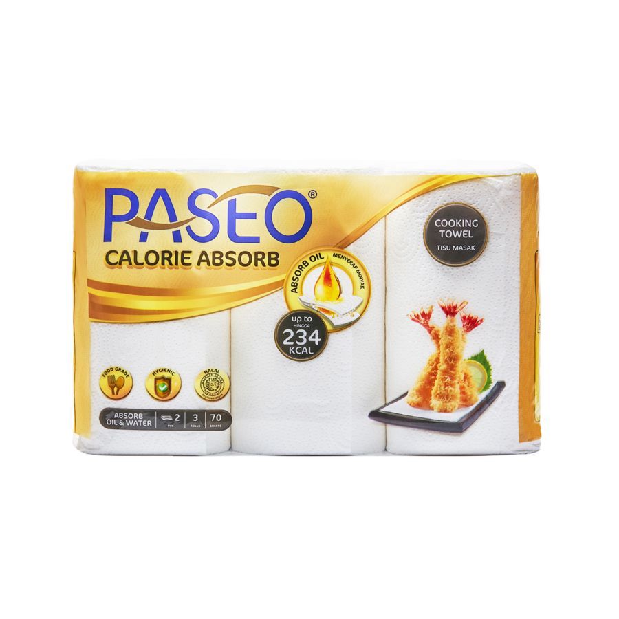 Paseo Kitchen Towel Calorie Absorb 3rolls, 70sheets