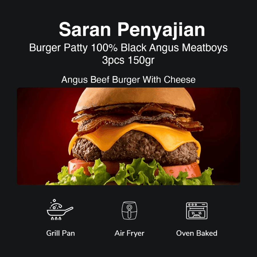 Burger Patty 100% Black Angus Meatboys isi 3pcs 450gram