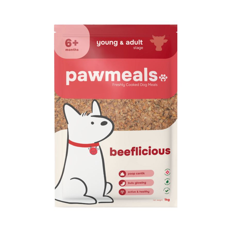 Pawmeals Young & Adult Beeflicious Cooked Makanan Anjing Basah 1000gram