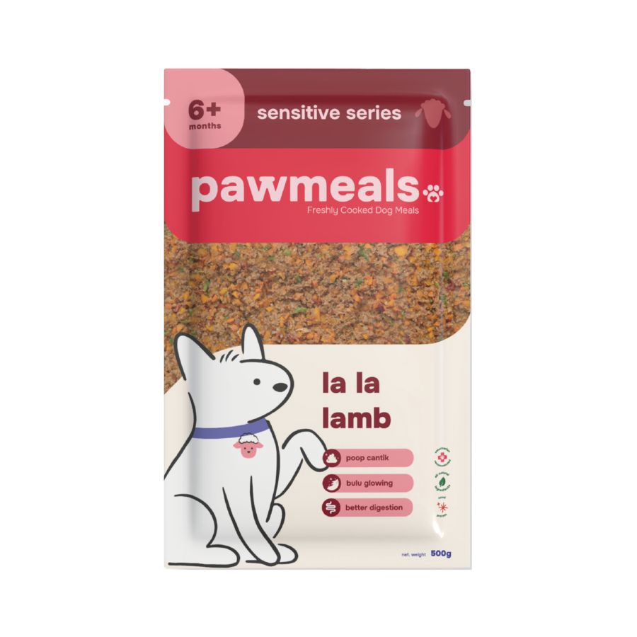 Pawmeals Sensitive Series La La Lamb Cooked Makanan Anjing Basah 500gram