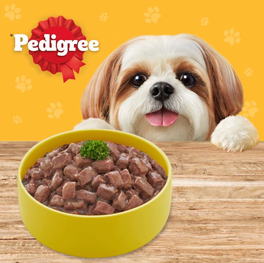 Pedigree Adult Chicken, Liver & Vegetable Makanan Anjing Basah Pouch 80gram