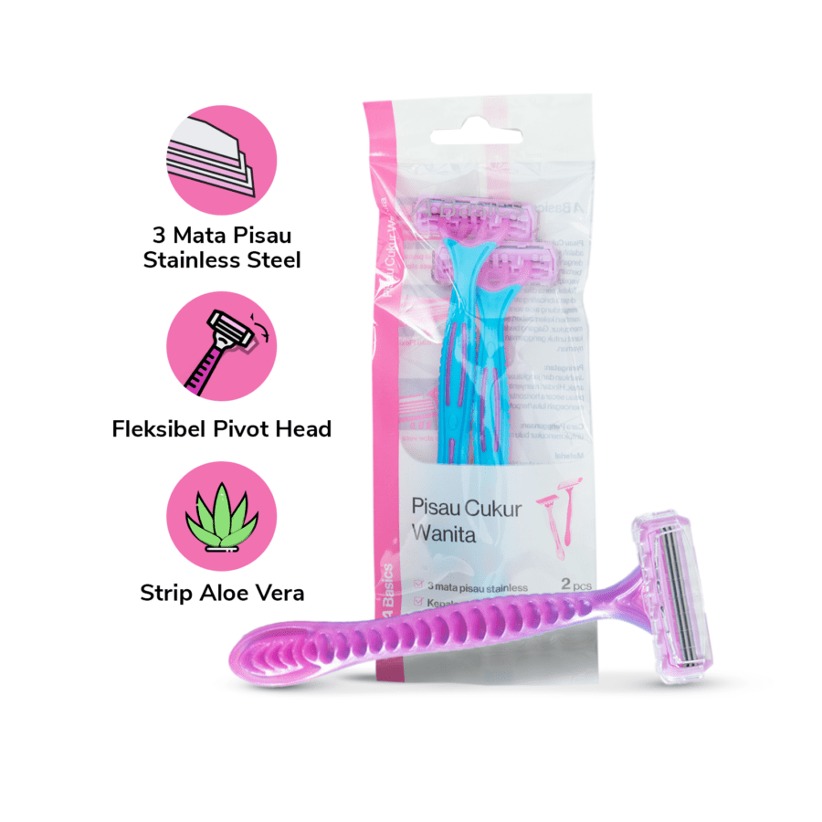 Pisau Cukur Wanita Triple Blade A Basics 2pcs