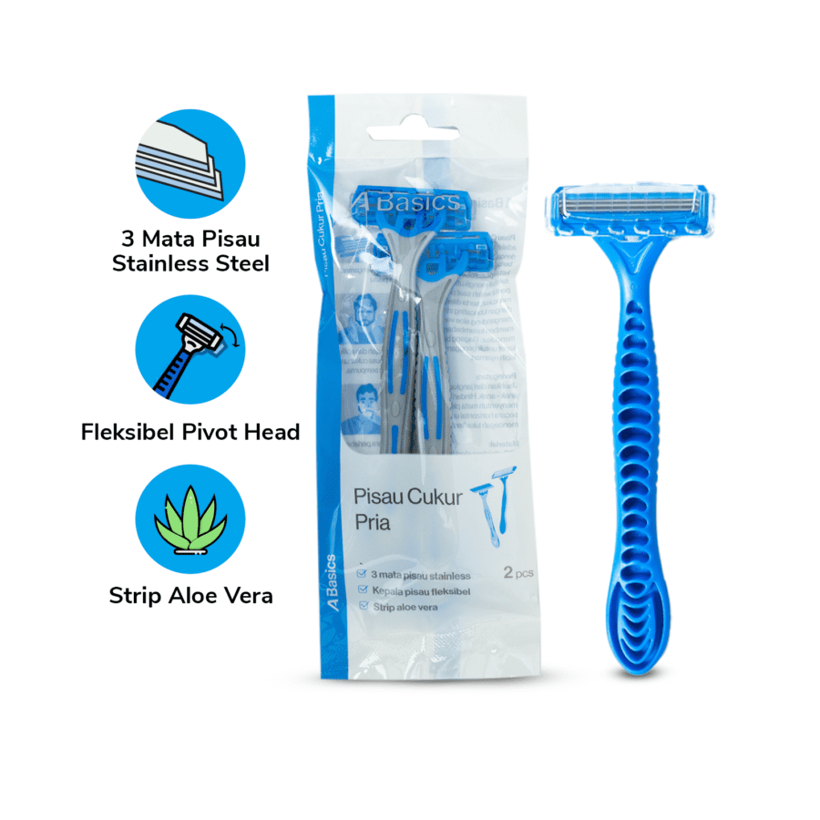Pisau Cukur Pria Triple Blade A Basics 2pcs