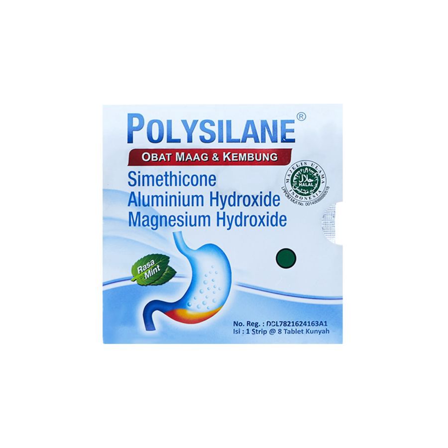 Polysilane Mint Strip Obat Maag dan Kembung 1strip