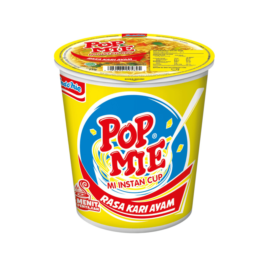 Pop Mie Lapeer Kuah Kari Ayam Mie Instan Cup 75gram