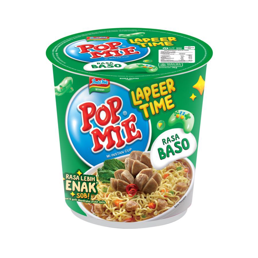 Pop Mie Lapeer Kuah Baso Mie Instan Cup 75gram