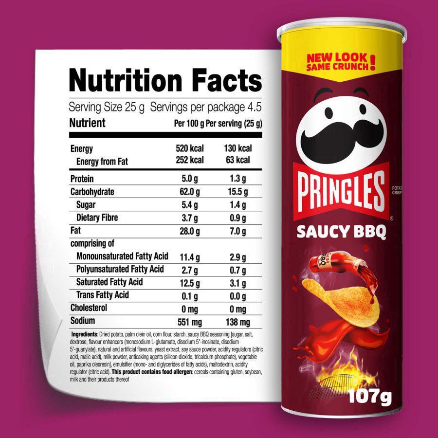 Pringles Potato Chips Saucy BBQ 102gram