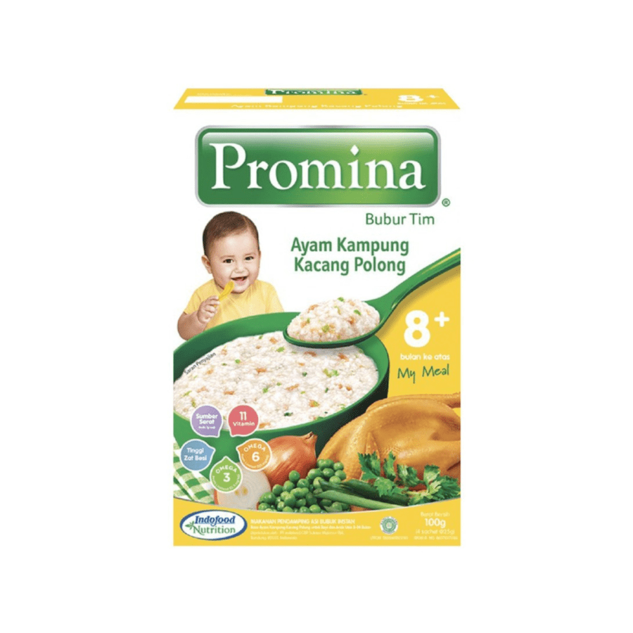 Promina Bubur Tim 8+ Bulan Ayam Kampung Kacang Polong Box 100gram