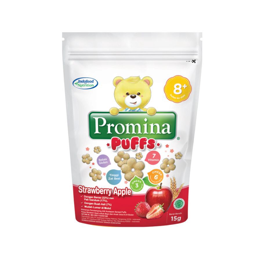Promina Puffs Strawberry & Apple Snack Bayi 8+ Bulan 15gram