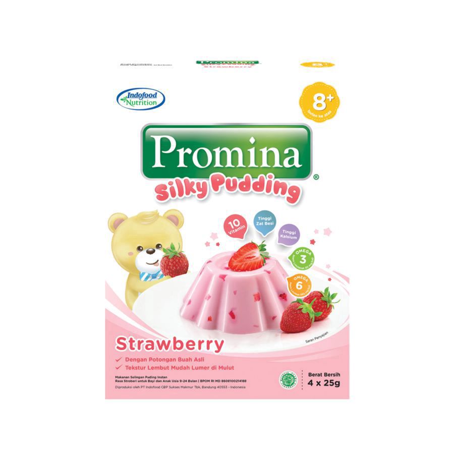 Promina Silky Pudding Strawberry Snack Bayi 100gram