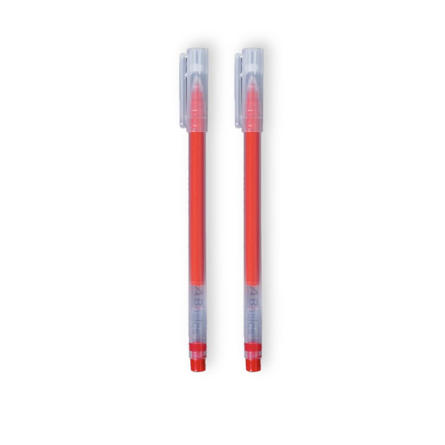 Pulpen Gel 0,5mm Merah A Basics 2pcs